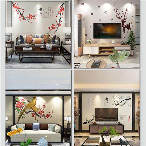 新中国风景观背景墙剪纸印刷模具硅藻泥艺术油漆工具乳胶漆图案模