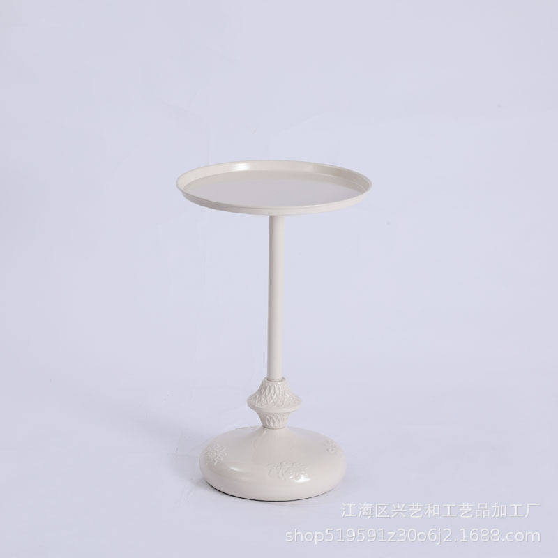 现代简约金属高脚奶油风小茶几