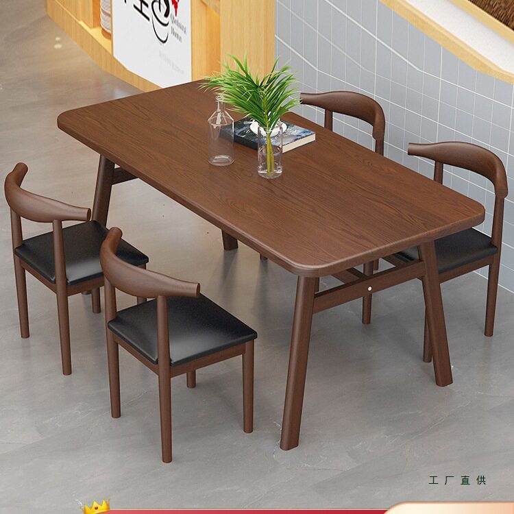 商用长方形餐桌椅组合餐厅食堂