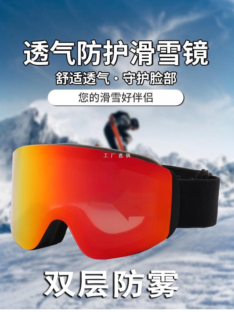 滑雪护目镜吸磁运动双层防雾滑雪装备成人男女登山镜高清时尚新款