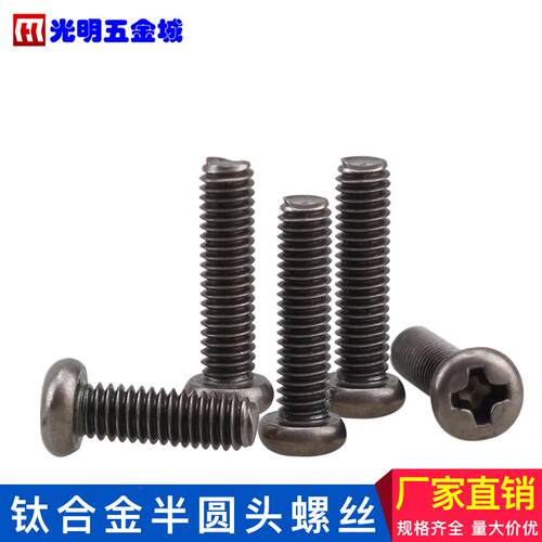 纯钛TA2 钛合金螺丝防腐螺钉半圆头十字槽圆机M1.4-M1.6-M2-M3-M4