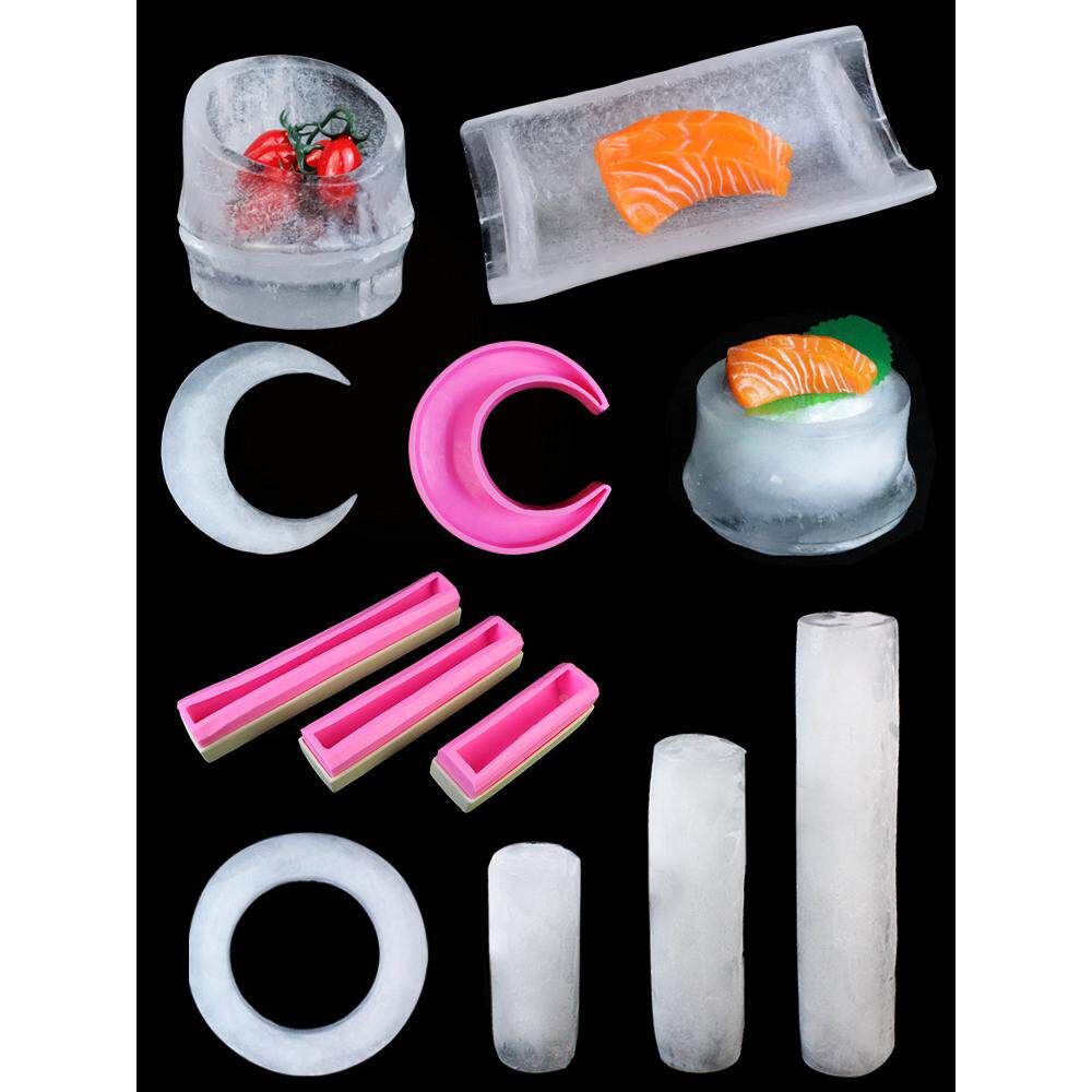 刺身冰柱模具立体冰雕三文鱼日料摆盘冰碗磨具创意月牙装饰品装盘