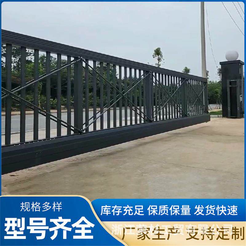 电动悬浮门工厂大门铝合金悬航门庭院大门智能直线分段伸缩平移门