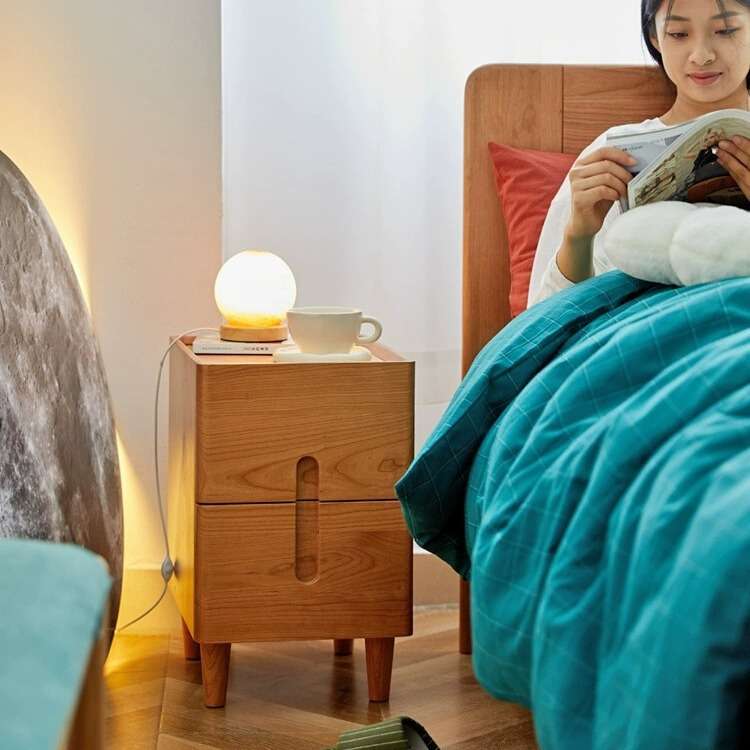 实木极窄床头柜小户型卧室樱桃木抽屉床边床头储物收纳柜