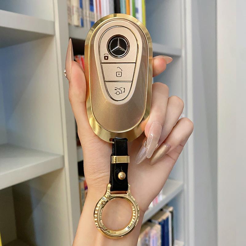铝合金金属车钥匙套壳适用奔驰GLCGLSAGLES320C系E300迈巴赫