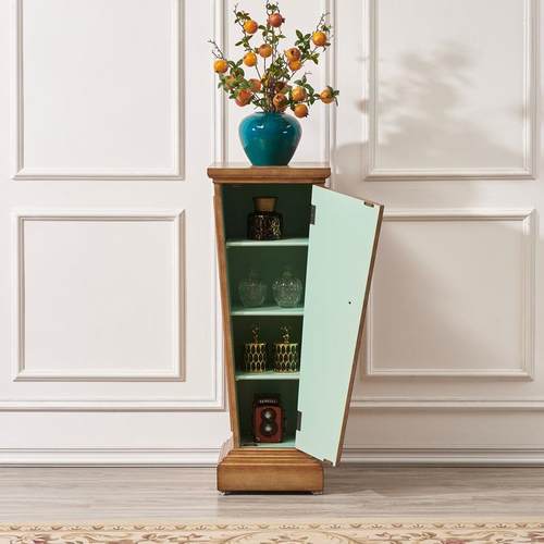 至高美法式复古彩绘家具客厅花盆架储物柜绿植架子罗马柱花架单门