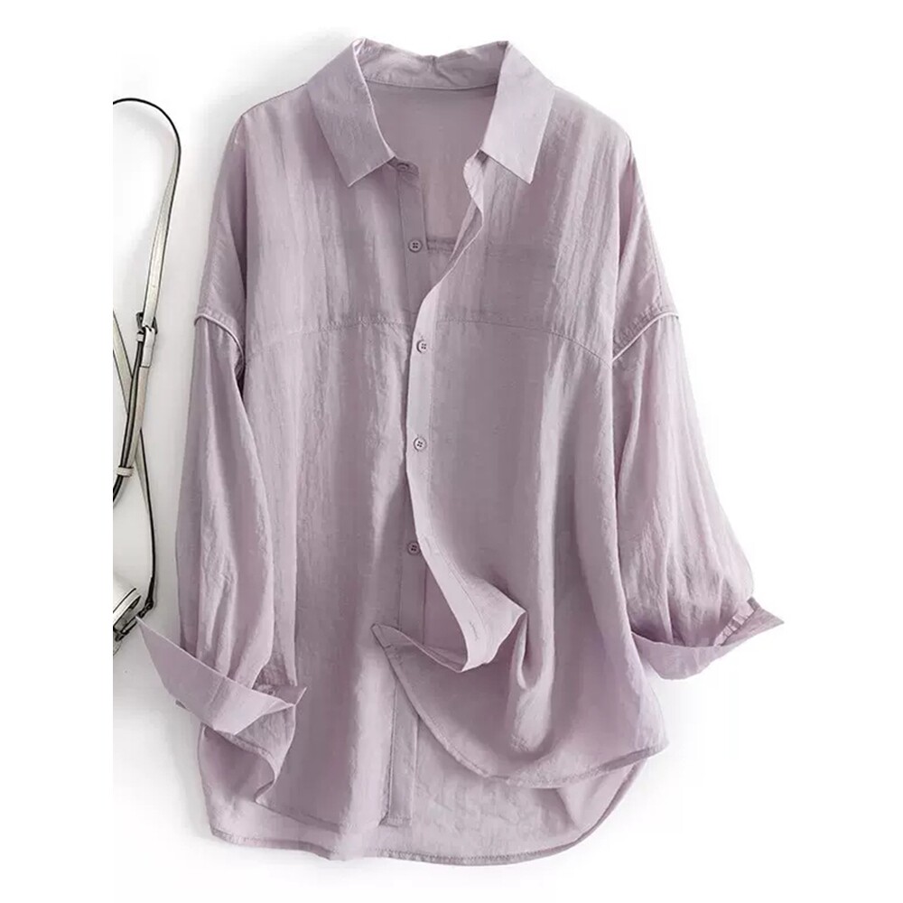 欧洲站天丝长袖衬衫女小个子设计感小众夏季薄款潮休闲防晒衣外套