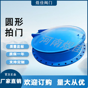 球墨铸铁/铸钢圆形拍门 浮箱拍门 防倒灌侧开止水拍门 圆形拍门