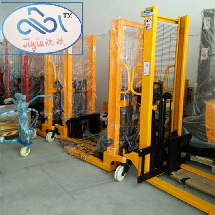 现货手压脚踩两用1吨人力叉车 手动液压堆高叉车 手推人工叉车