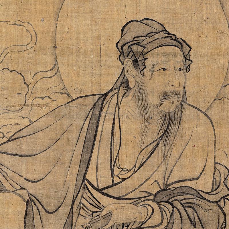 北宋李公麟 维摩居士像图高清打印宋代人物白描临摹画稿底稿画心