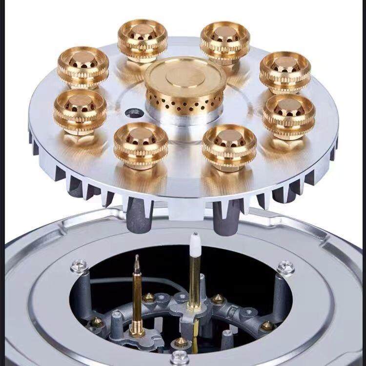 燃气灶猛火炉头盖全铜火嘴分火器通用九腔火盖原装煤气灶配件大全