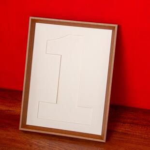 一周岁卡纸 宝宝抓周生日布置数字1成长记录挂墙实木相框洗照片