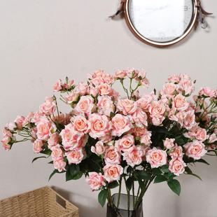 粉色多头折射泡泡玫瑰仿真花 花店搭配花束配花绢布装饰单支假花