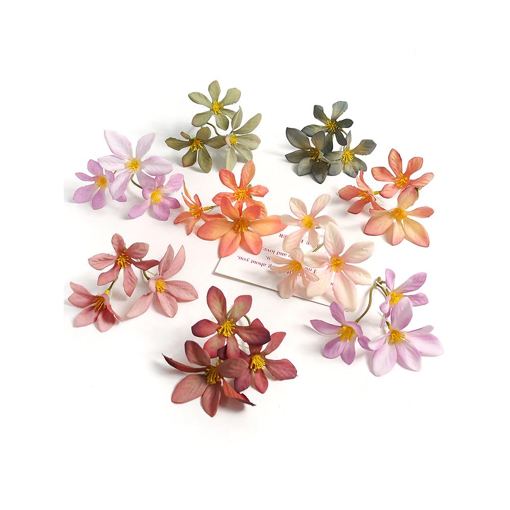 Sin人造花兰花小束DIY手工花环材料假花丝绸花草帽花装饰服装配件