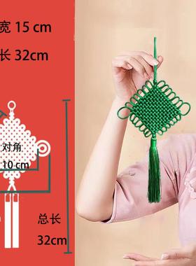 绿色色手工中国结门上挂件 新中式挂饰客厅如意结对门大号小号