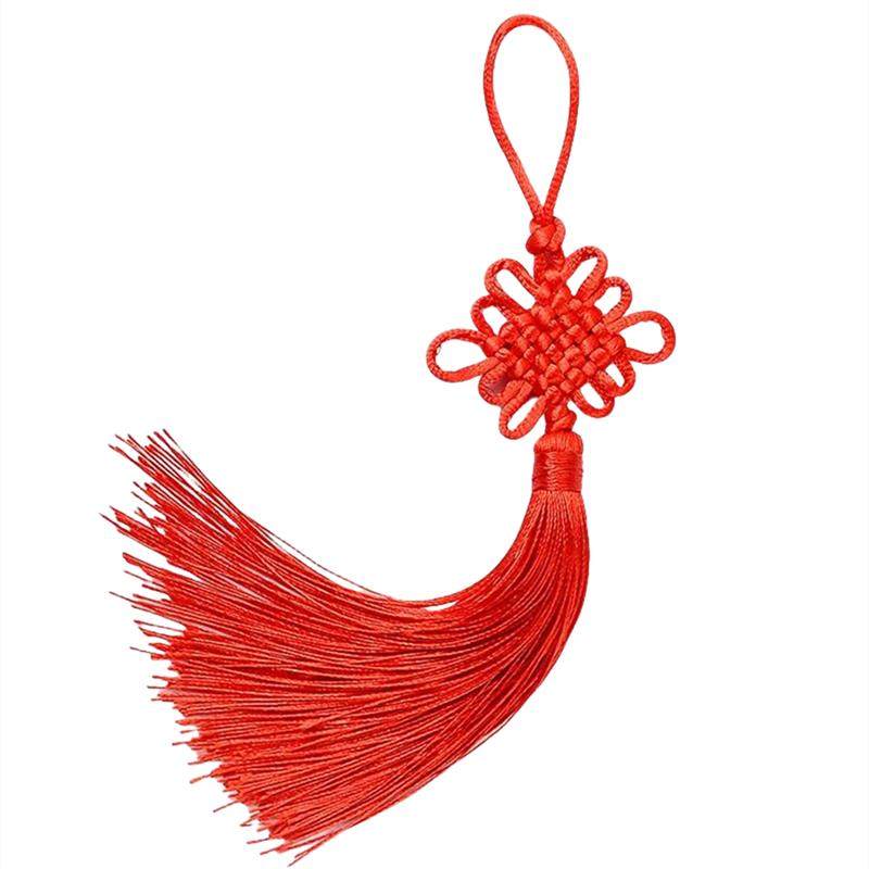 包邮六盘中国结挂件饰品diy灯笼流苏配件装饰红色穗子中国风挂饰