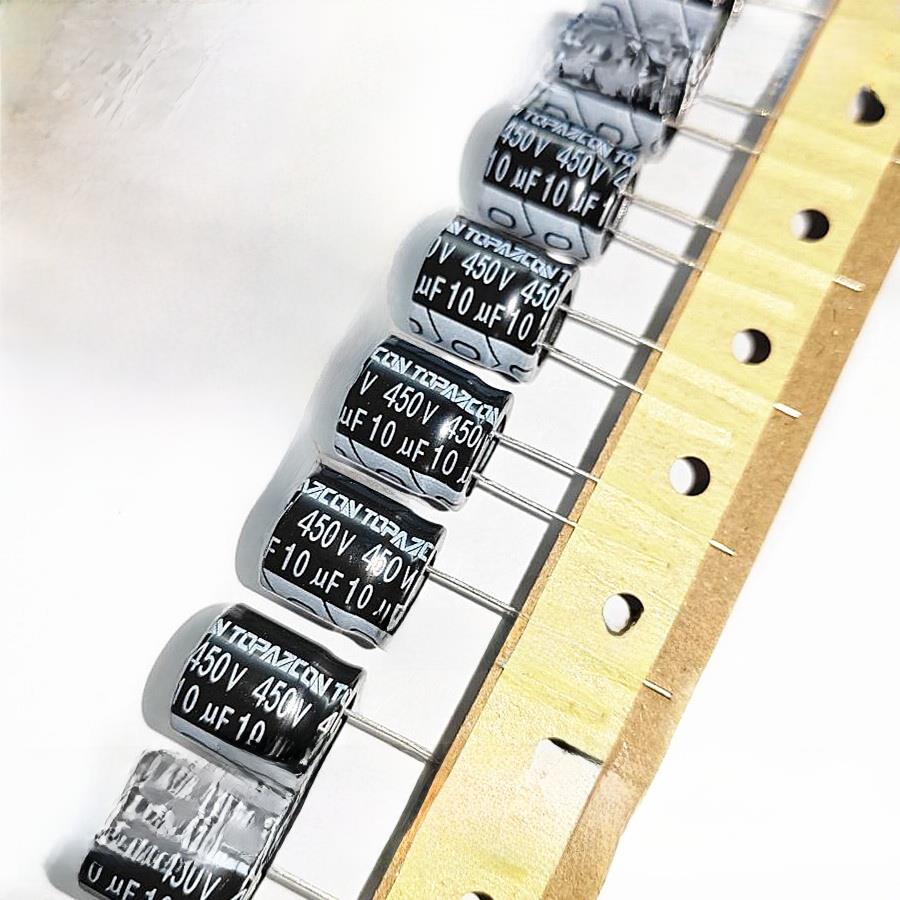 450V10Uf电源板常用高品质直插式电解电容器10Uf 450V尺寸13X13