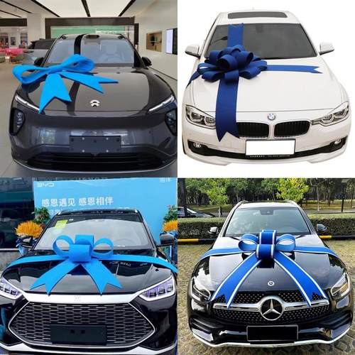 蓝色交车蝴蝶结交车仪式用品新车交车提车展装饰大蝴蝶结车展布置