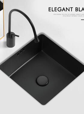 哑光黑色正方形台下盆嵌入式洗手盆单盆小尺寸阳台陶瓷家用洗脸盆