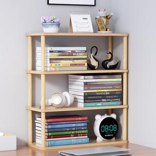 简约多层实木书架设计 小型桌面置物架有暖白色与浅胡桃色可选