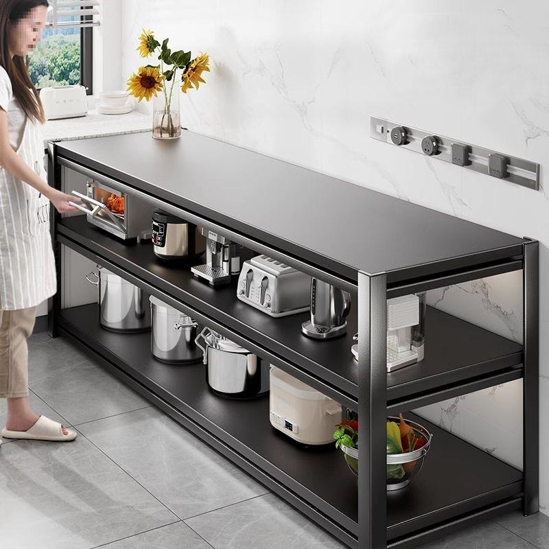 厨房置物架落地多层家用微波炉烤箱收纳柜多功能靠墙储物架子货架