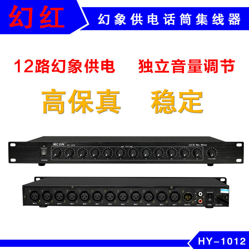 12路有线会议话筒48V幻象分配器