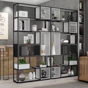 公铁艺办室隔断置柜物架工业风实多型号木衣书架简易多落层地书柜