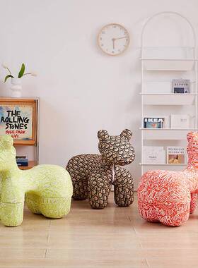 小马物椅个性23688儿童创坐凳客厅意椅子卡通造型狗动物座椅小动