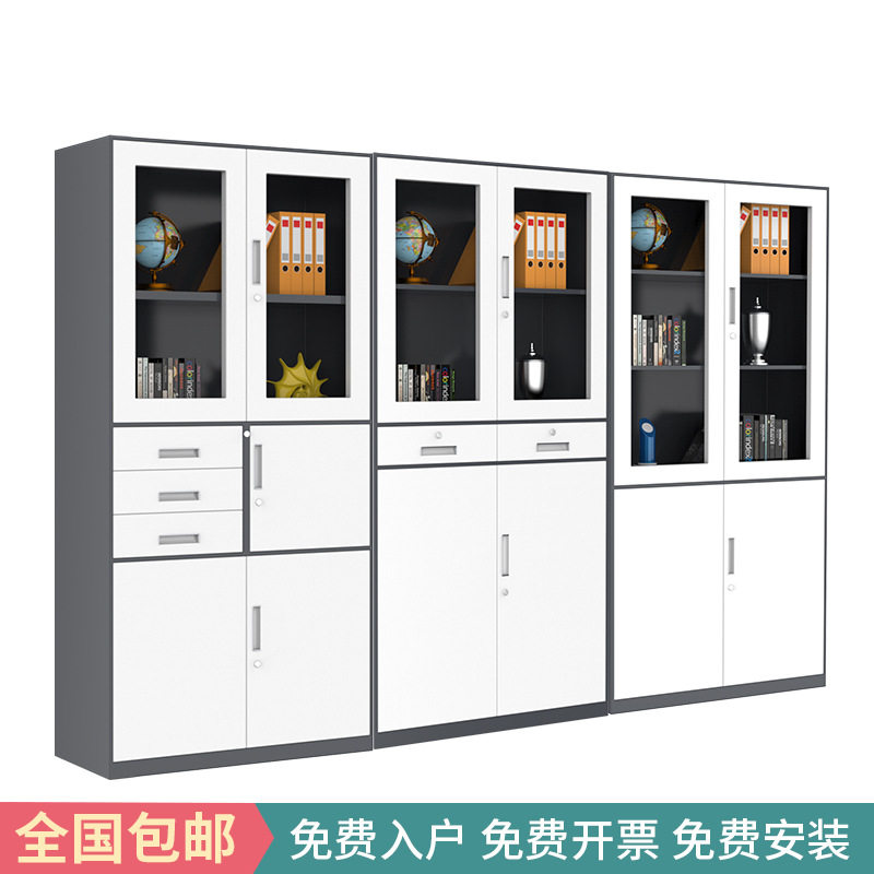 钢制文件柜铁皮柜档案柜办公室资料柜财务凭证柜书柜员工储物柜子
