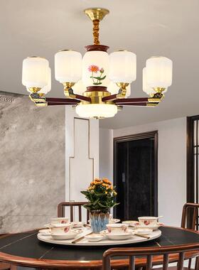 新中式楼式别楼KJB墅客厅大吊灯中空楼中挑高跃层大复厅四层五层