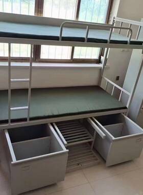 务制式钢制单人双人床高低-舍加厚铁架床宿内收纳柜铁艺舍床宿专