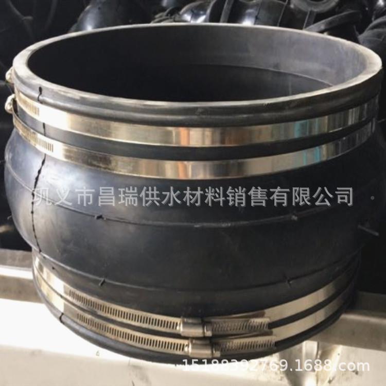 卡式橡胶KXT头PVC水橡管道双卡箍接胶软连箍接柔性挠性接头规格