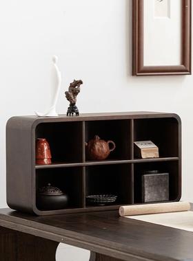 胡桃木茶具架子置物架件小型墙桌面上多宝WUF摆阁博古架实木收纳