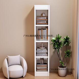 BXP实木书家架代简约小型现置物架客厅落地转角用书柜卧室简易收