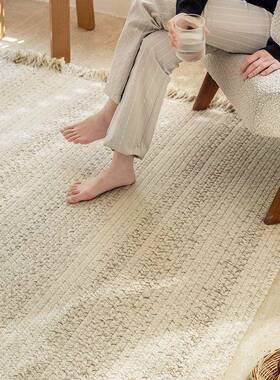 手工编织羊毛地毯日系油风客奶YFQ厅沙发约苏新中式原木风简流地