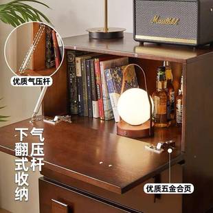 斗卡门柜柜视柜落地靠边墙实木现代柜简约实电木储物柜中古卧室床