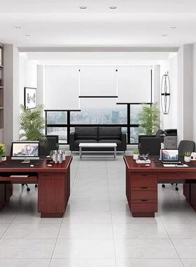 YH-BGZ10电单人办公桌油漆实木皮位职员双人位教师财办务单经理脑