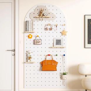 洞洞实木定作ZUJ墙上置物架木质板装入户门客玄关木制厅饰壁挂收