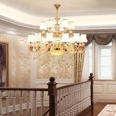 欧式别墅客大吊灯中楼复楼式楼中空L厅OFT公寓锌合金水92071轻奢