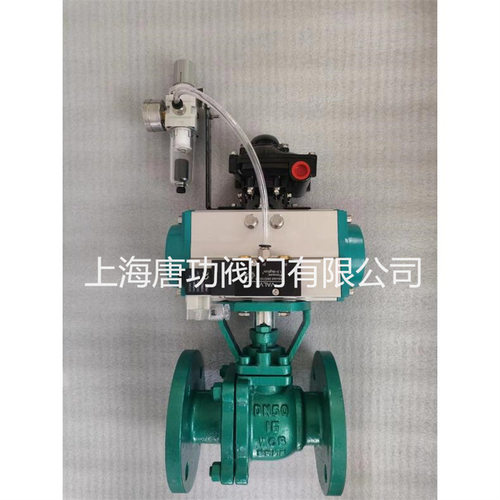 气动衬氟球阀Q641F46-16铸钢衬四氟法兰球阀化工耐腐蚀污水开关阀