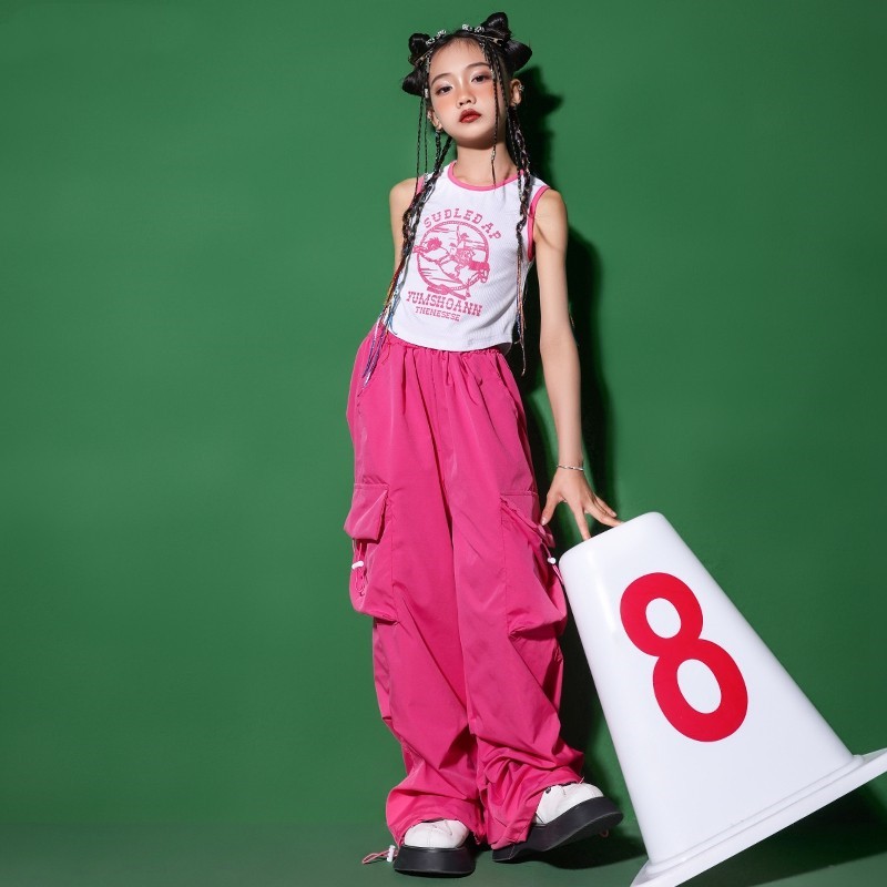 幼儿hiphop舞蹈演出服爵士舞表演服装夏嘻哈女孩走秀T台街舞潮服