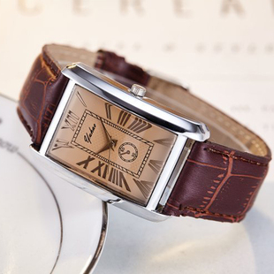 watch couple square style numerals simple Roman 极速Fashion