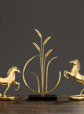 开业礼品创意家居装饰品摆件黄铜大麦工艺品乔迁新居礼物轻奢高档