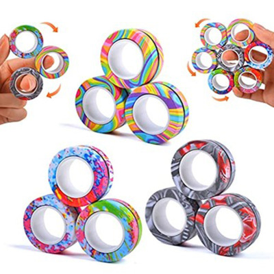 极速newHot 3PCS Magnetic Spinne Fidget Ring Spinner Magnet F