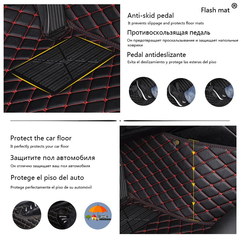 leather car floor mats for Volkswagen vw passat B3 B4 B5 B6