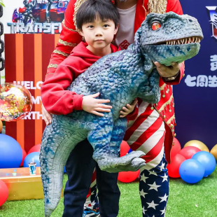 极速定制抖音大型仿真硅胶可动霸王手偶雕塑摆件机械恐龙发声互动