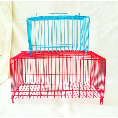 小型宠物运输笼外带铁丝笼子简易仓鼠兔笼鸟笼猫笼鸽子小鸡笼28cm