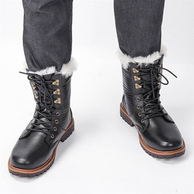 Size 40-48 Natural Wool Winter Boots Genuine leather Winter