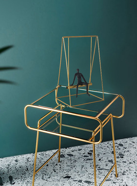 客厅家居摆件秋千摆件摆件电镀拉丝家居装饰品金属摆件