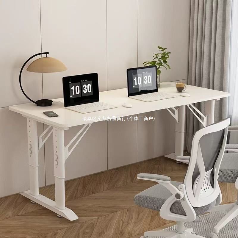 2026电脑桌升降移动卧室工作台专用主播双人展示台书桌办公桌人造
